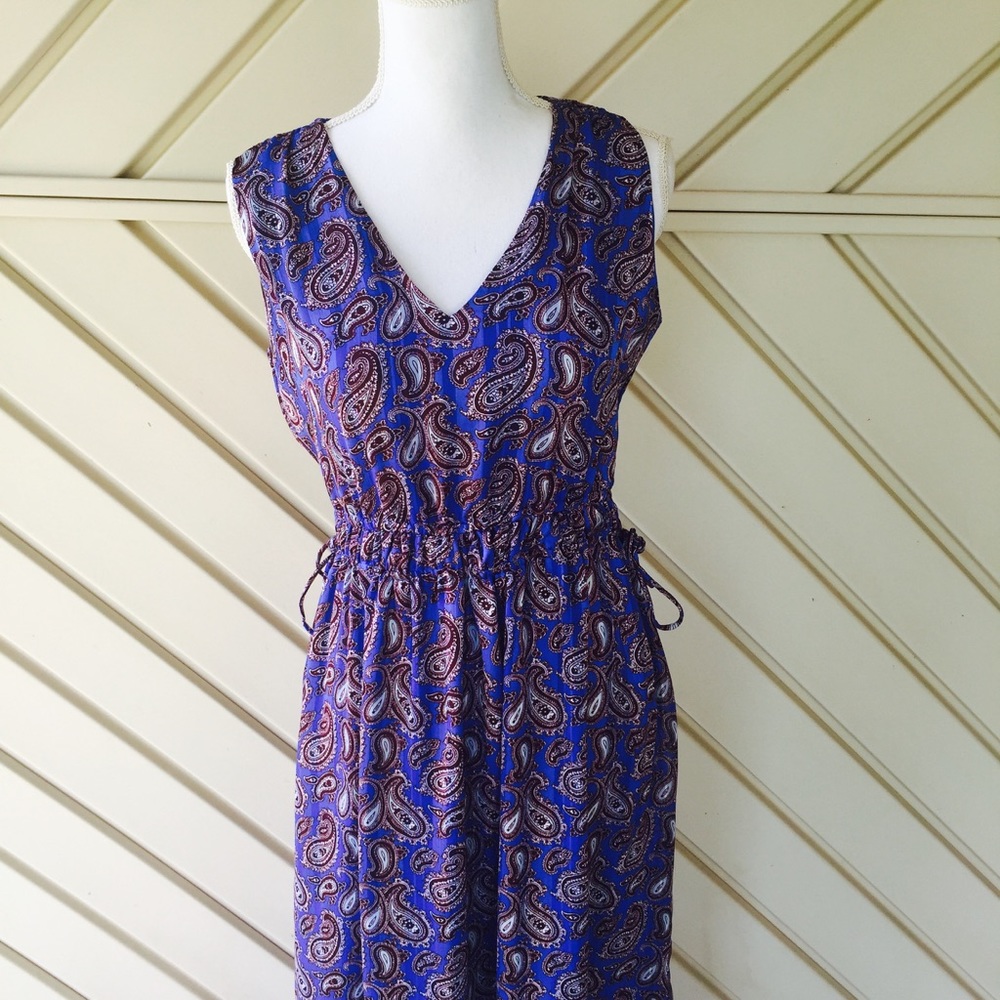 Banana republic Paisley gathered maxi dress small - Picture 6 of 7
